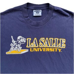 Vintage 90s La Salle University Explorers T Shirt XL Blue Philadelphia Big 5